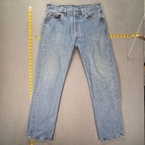 Vintage Levis 501 Jeans Mens Light Wash Blue Straight Button Fly USA Fits 30x29